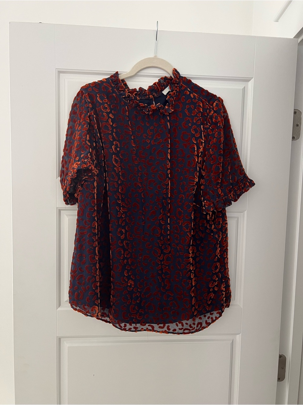 NWOT Boden romy Devore top silk leopard print overlay and line